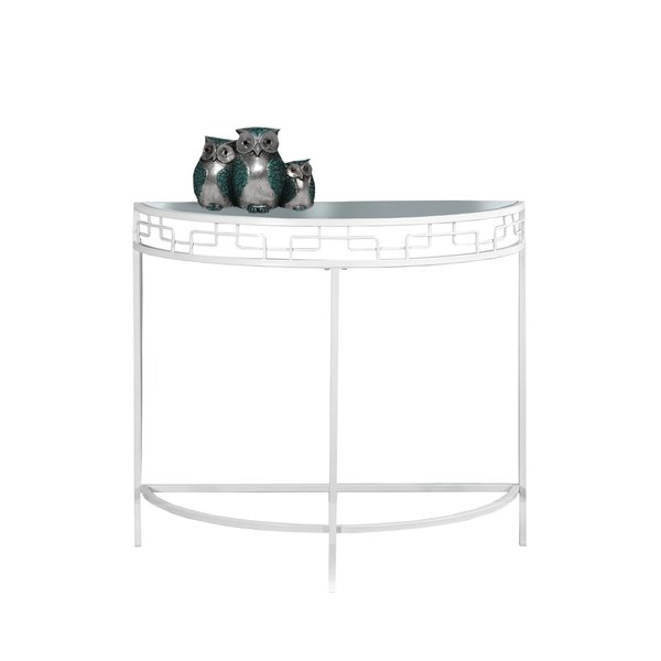 Monarch Specialties Accent Table, Console, Entryway, Narrow, Sofa, Living Room, Bedroom, Metal, White, Clear I 2112